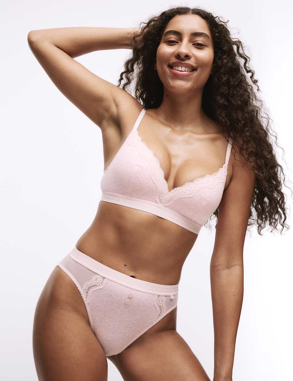 2pk Lotta High Waisted High Leg Knickers with Cotton 2 of 5