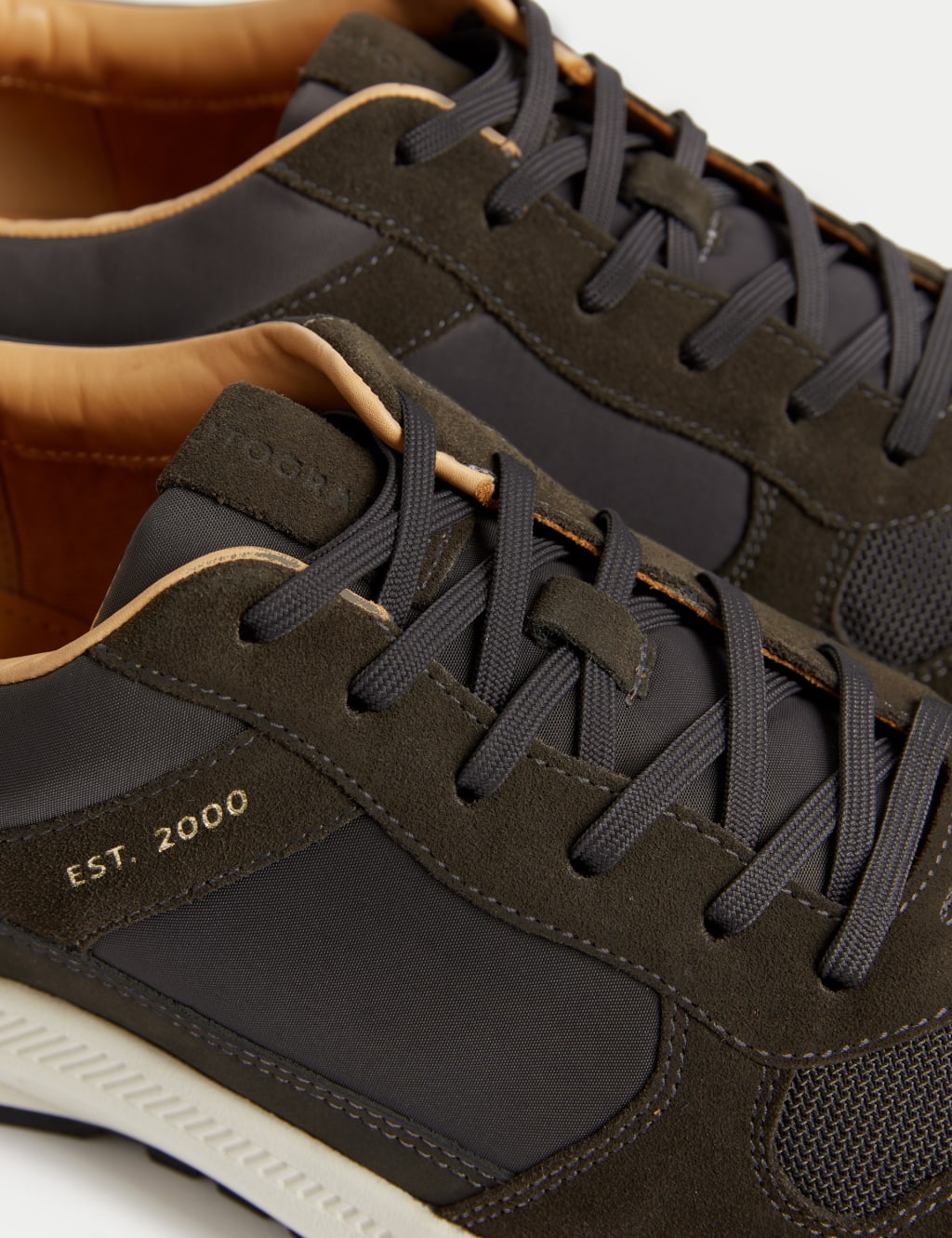 Suede Lace Up Trainers with Freshfeet™ 3 of 4