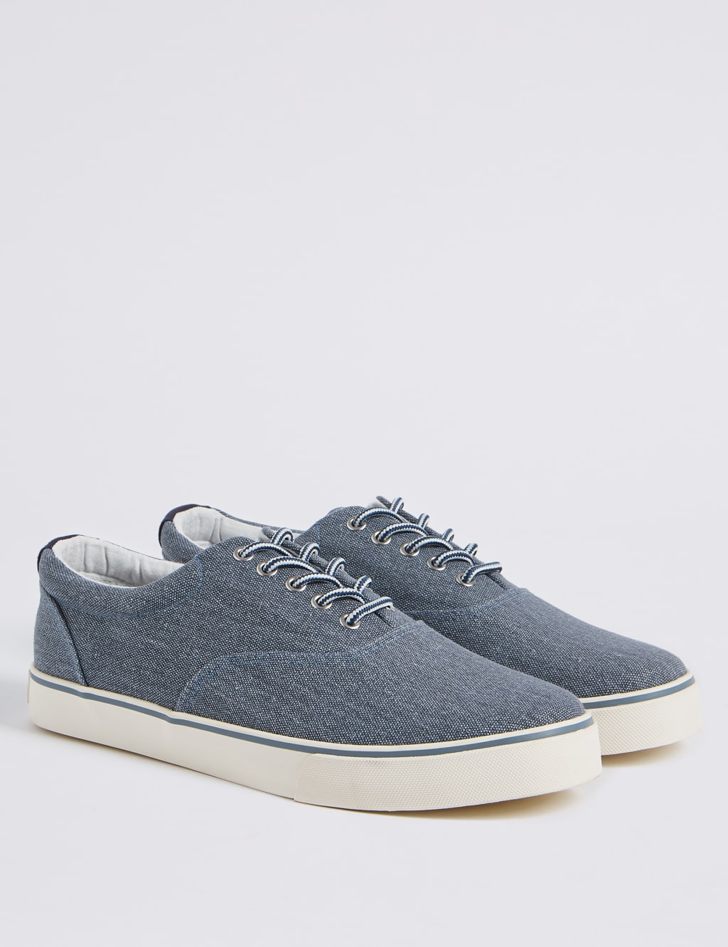 Extra Wide Fit Canvas Lace up Pump Shoes M S Collection M S