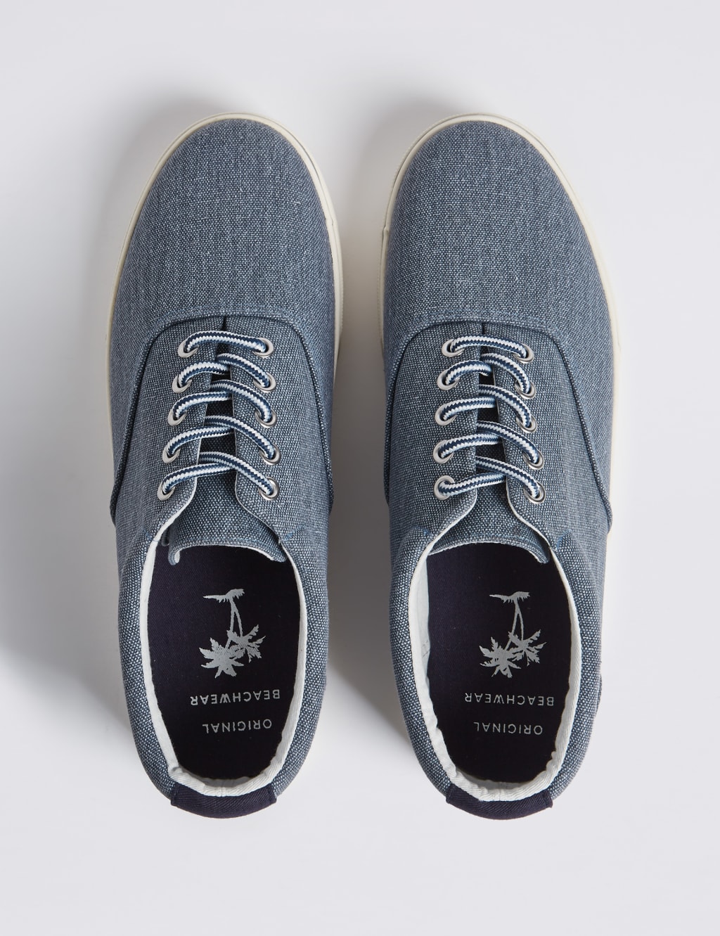 Extra Wide Fit Canvas Lace up Pump Shoes M S Collection M S