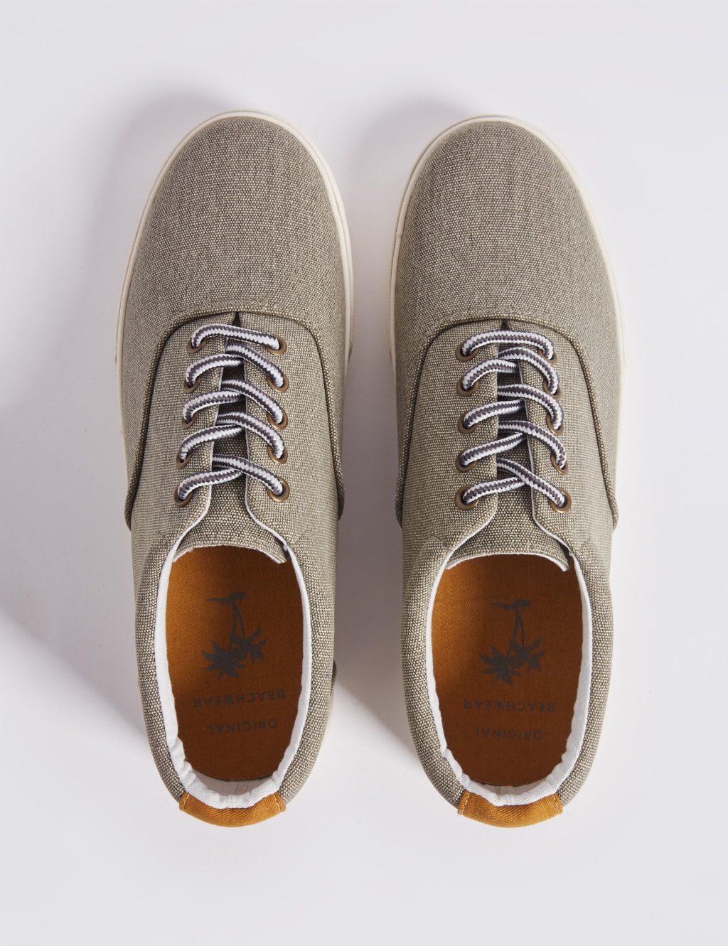 Canvas Lace up Trainers M S Collection M S