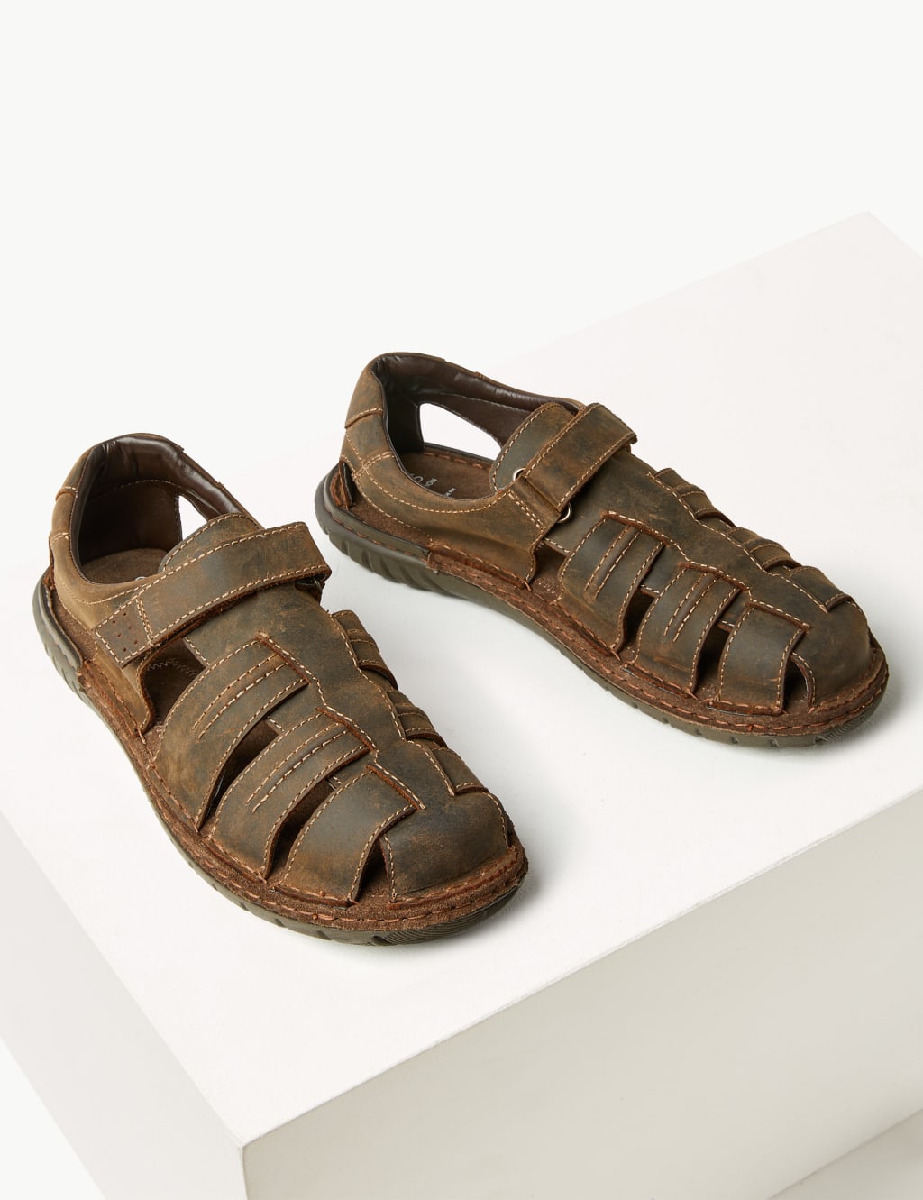 Leather Riptape Fisherman Sandals M S Collection M S