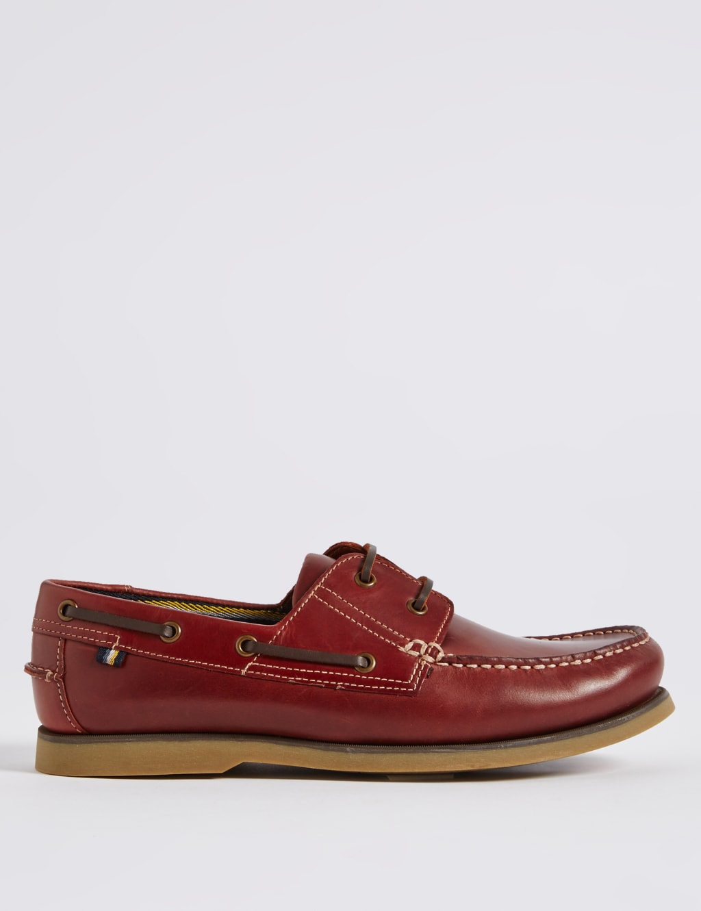 Big Tall Leather Lace up Boat Shoes M S Collection M S