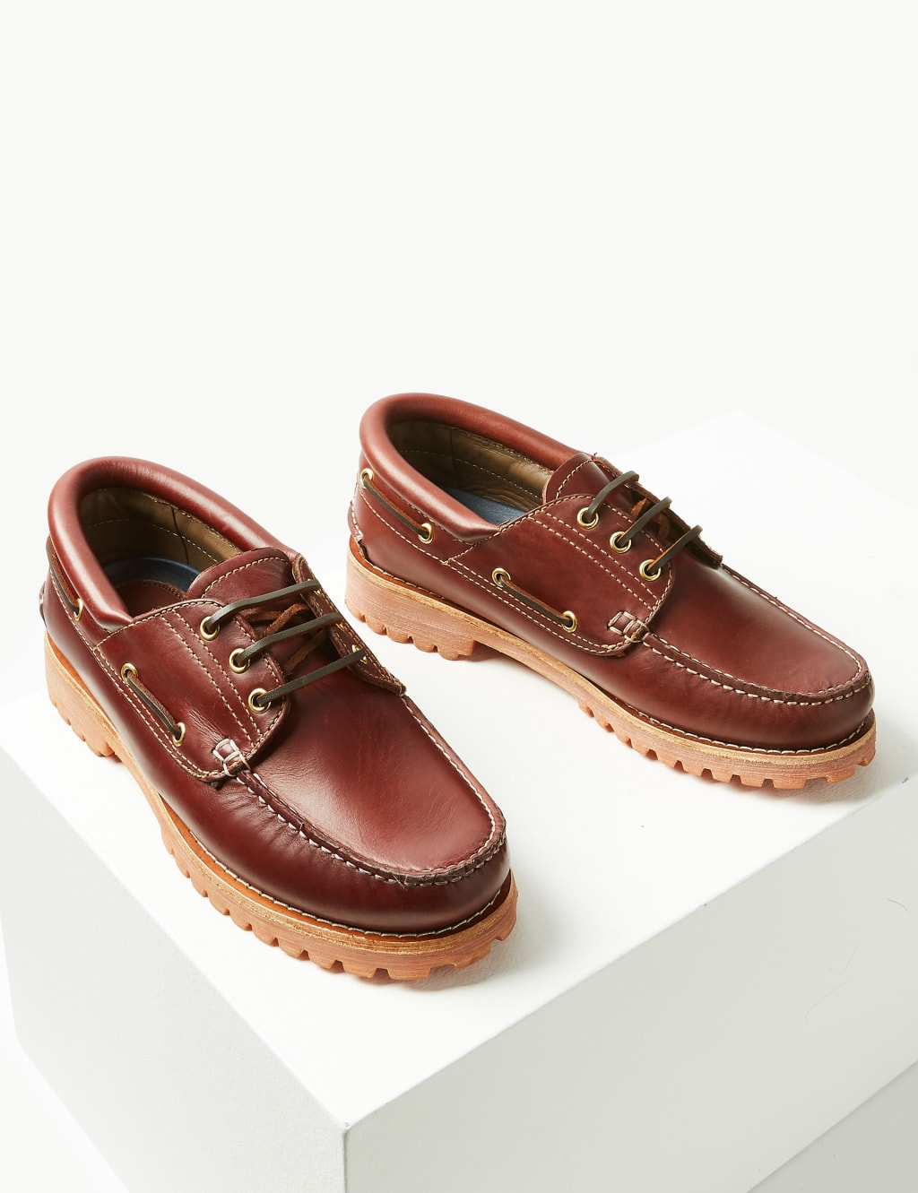 Leather Lace-up Boat Shoes 3 of 6