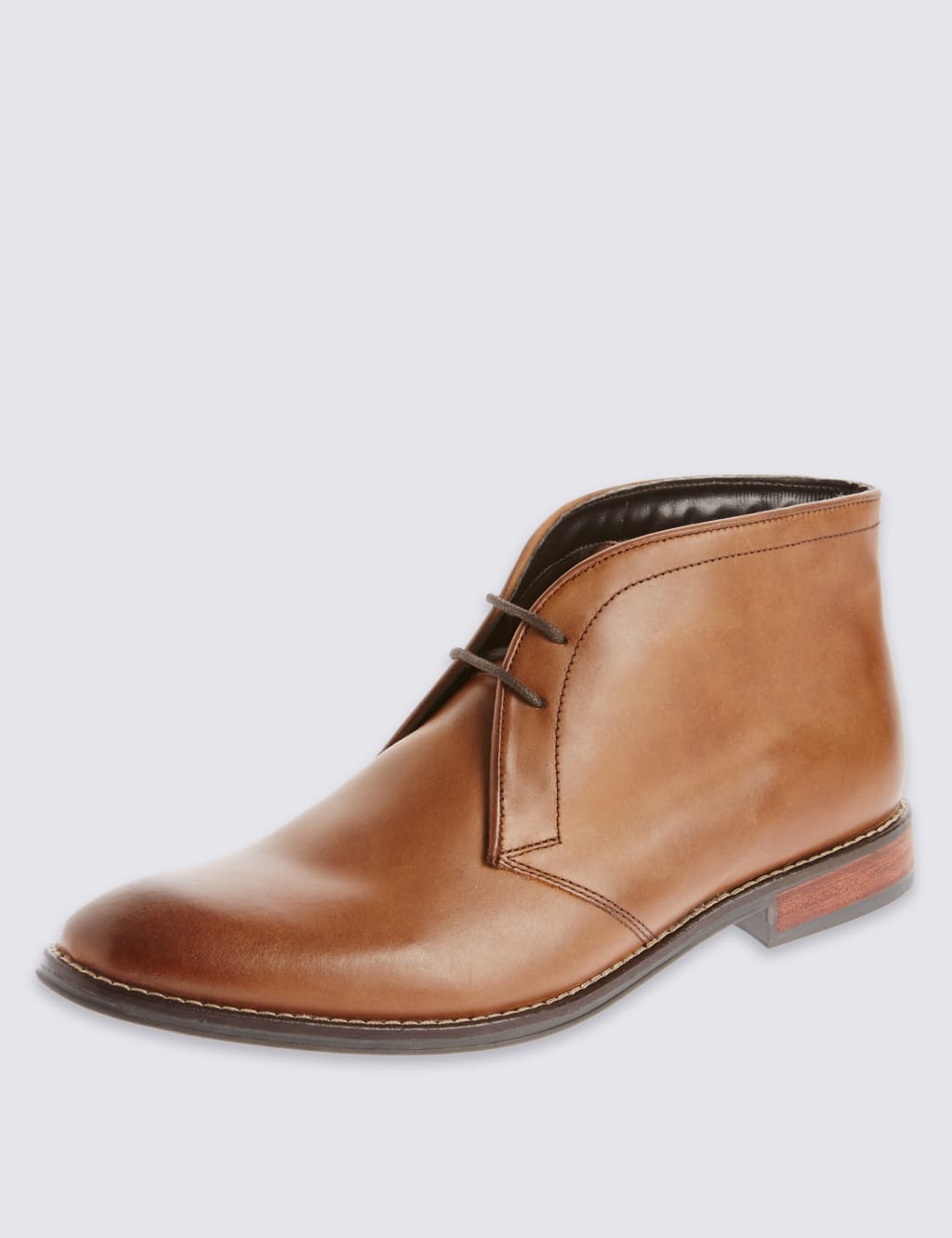 Leather Lace up Chukka Boots M S Collection M S