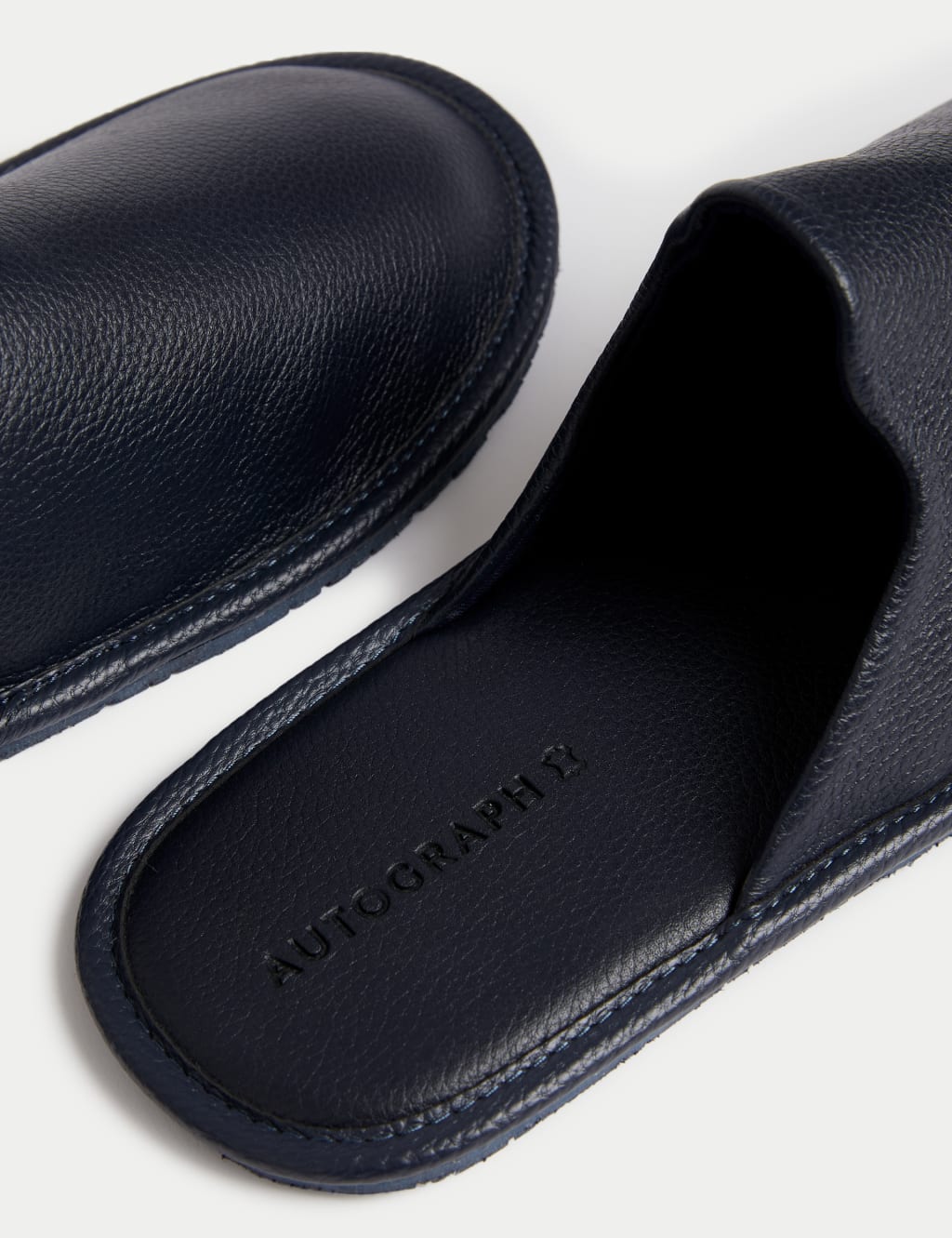 Mens black leather mule slippers on sale