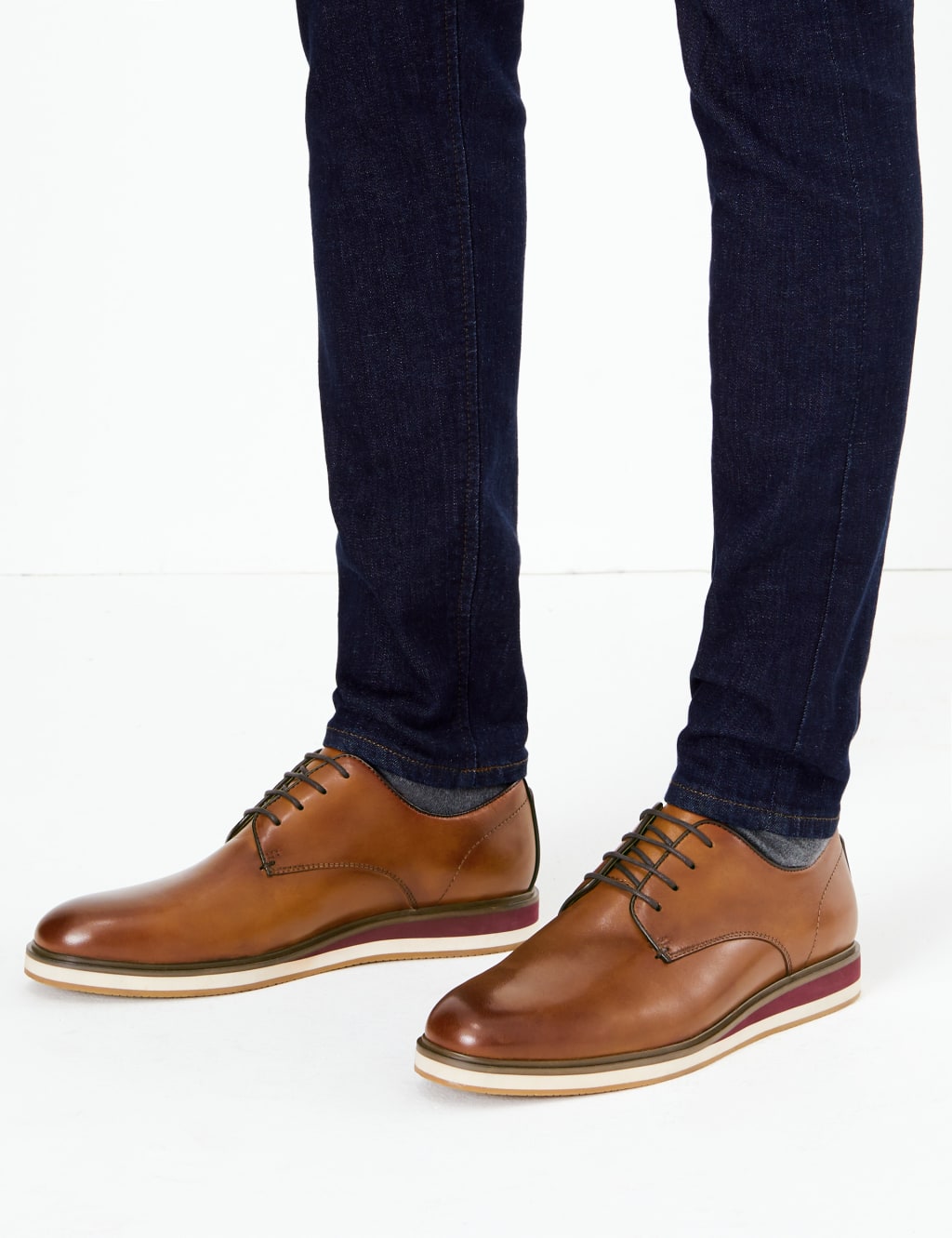 Leather White Sole Derby Shoes 1 of 5