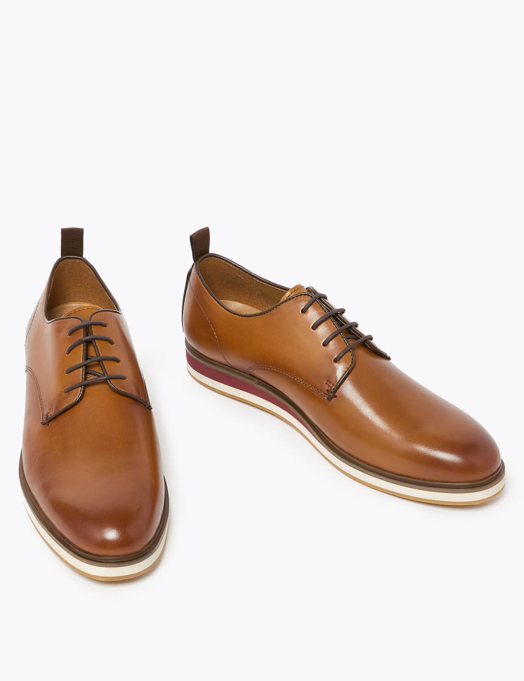 Leather White Sole Derby Shoes 3 of 5