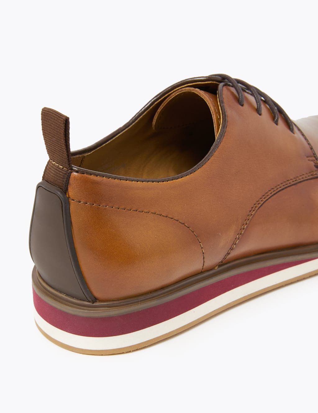 Leather White Sole Derby Shoes 4 of 5