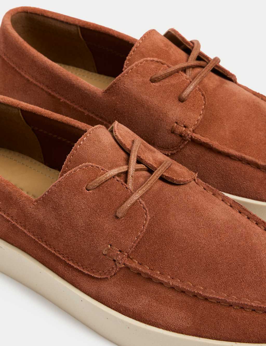 Suede White Sole Lace Up Loafers 3 of 4