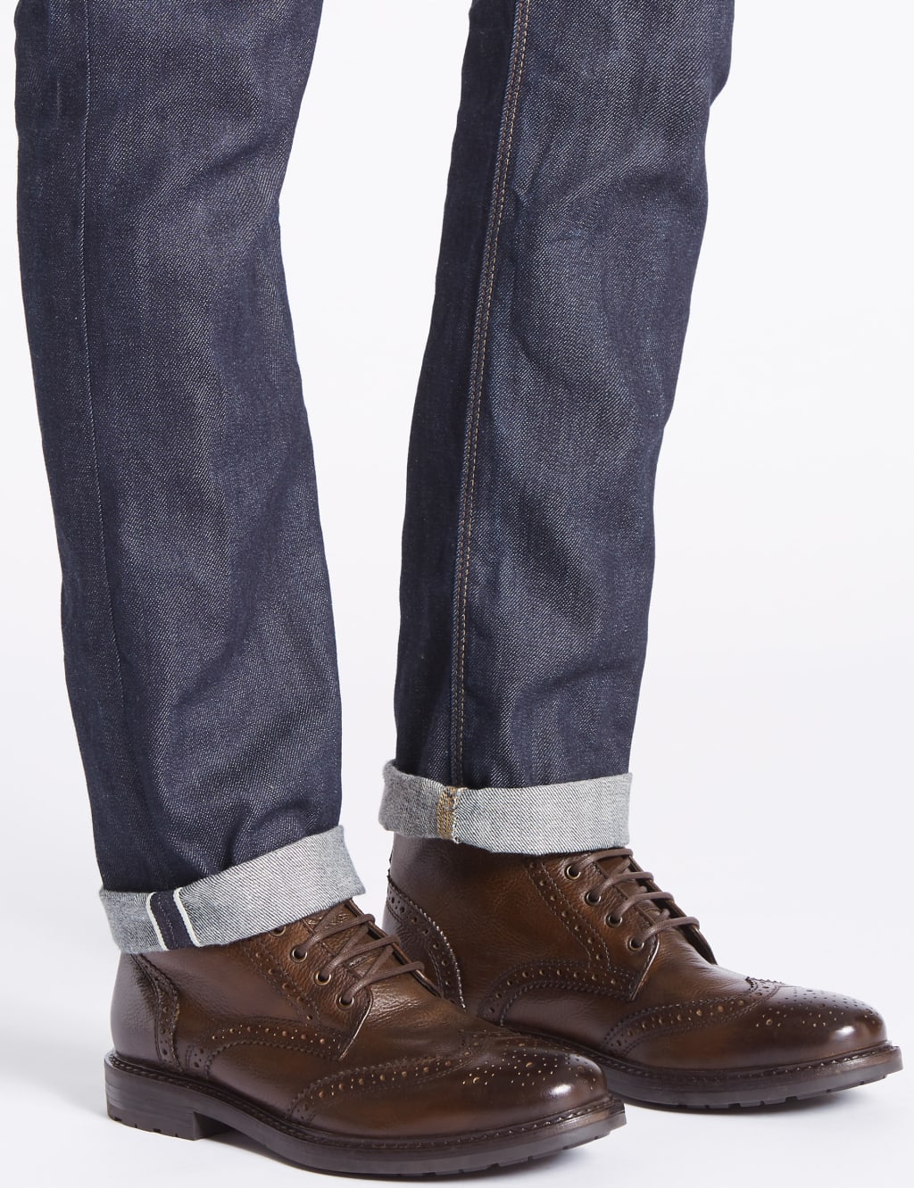Leather Brogue Boots M S Collection M S