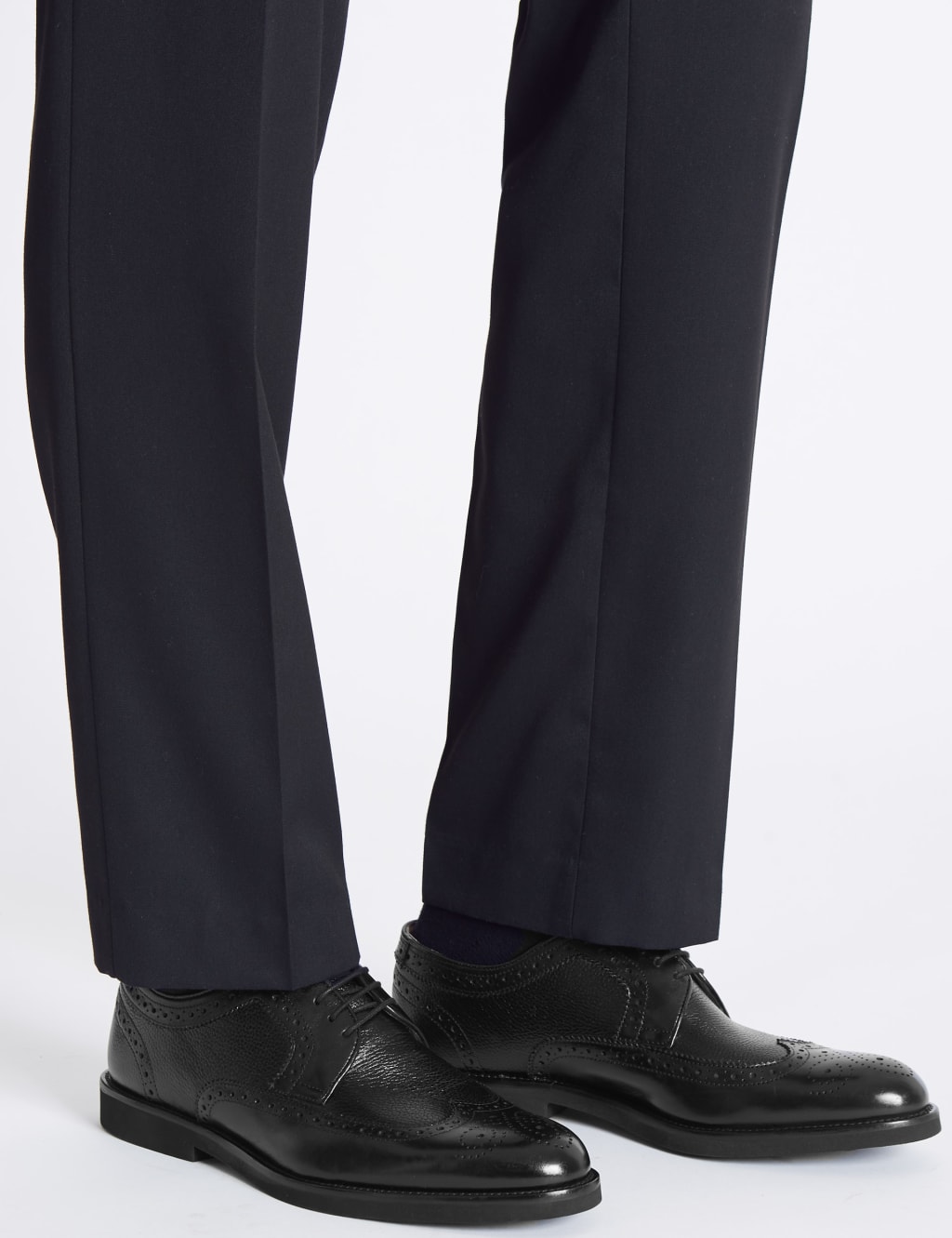 Leather Lightweight Brogue Shoes with Airflex M S Collection M S