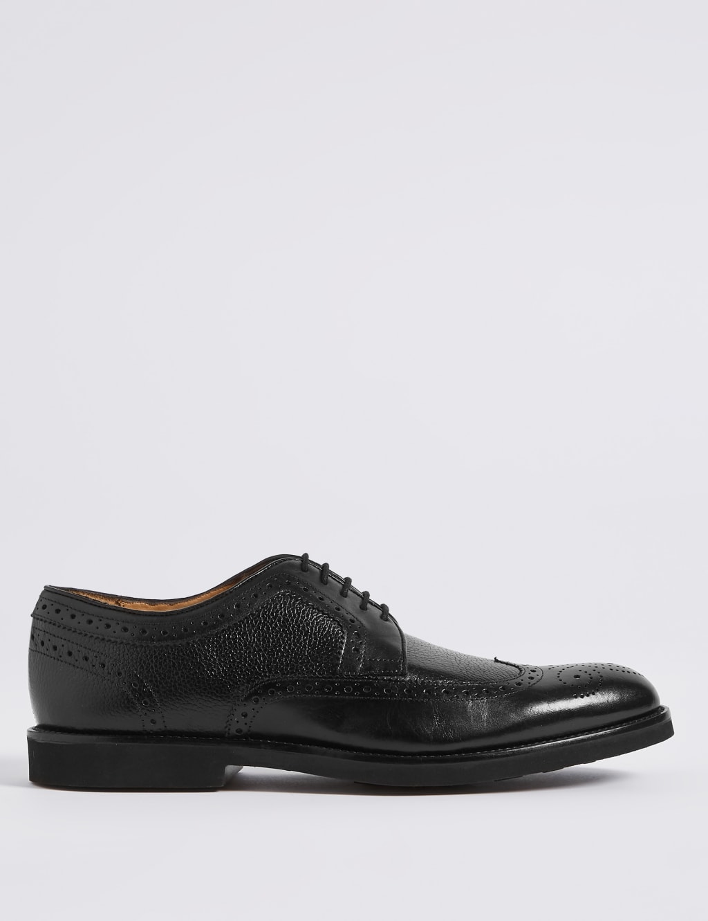 Leather Lightweight Brogue Shoes with Airflex M S Collection M S