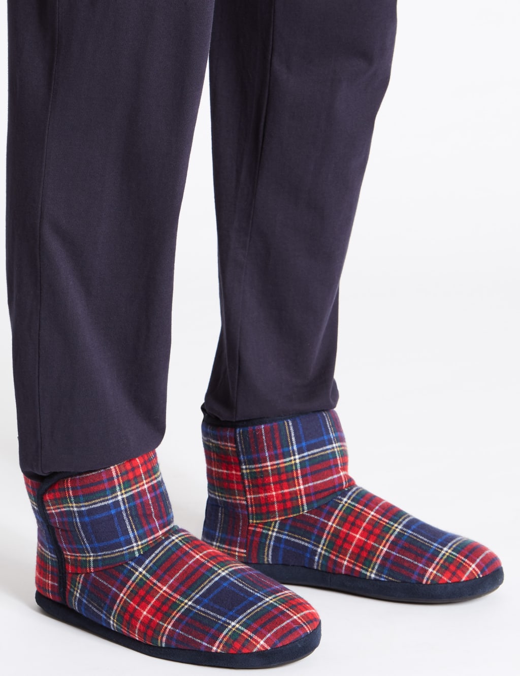 Tartan Pull on Slipper Boots M S Collection M S