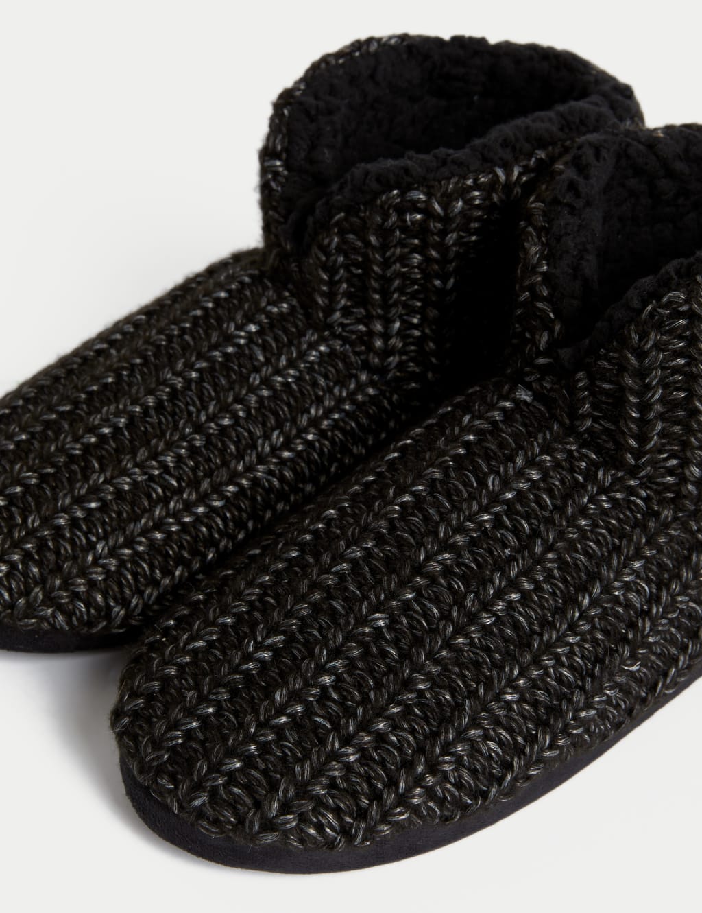 Cable Knit Slipper Boots with Freshfeet M S Collection M S