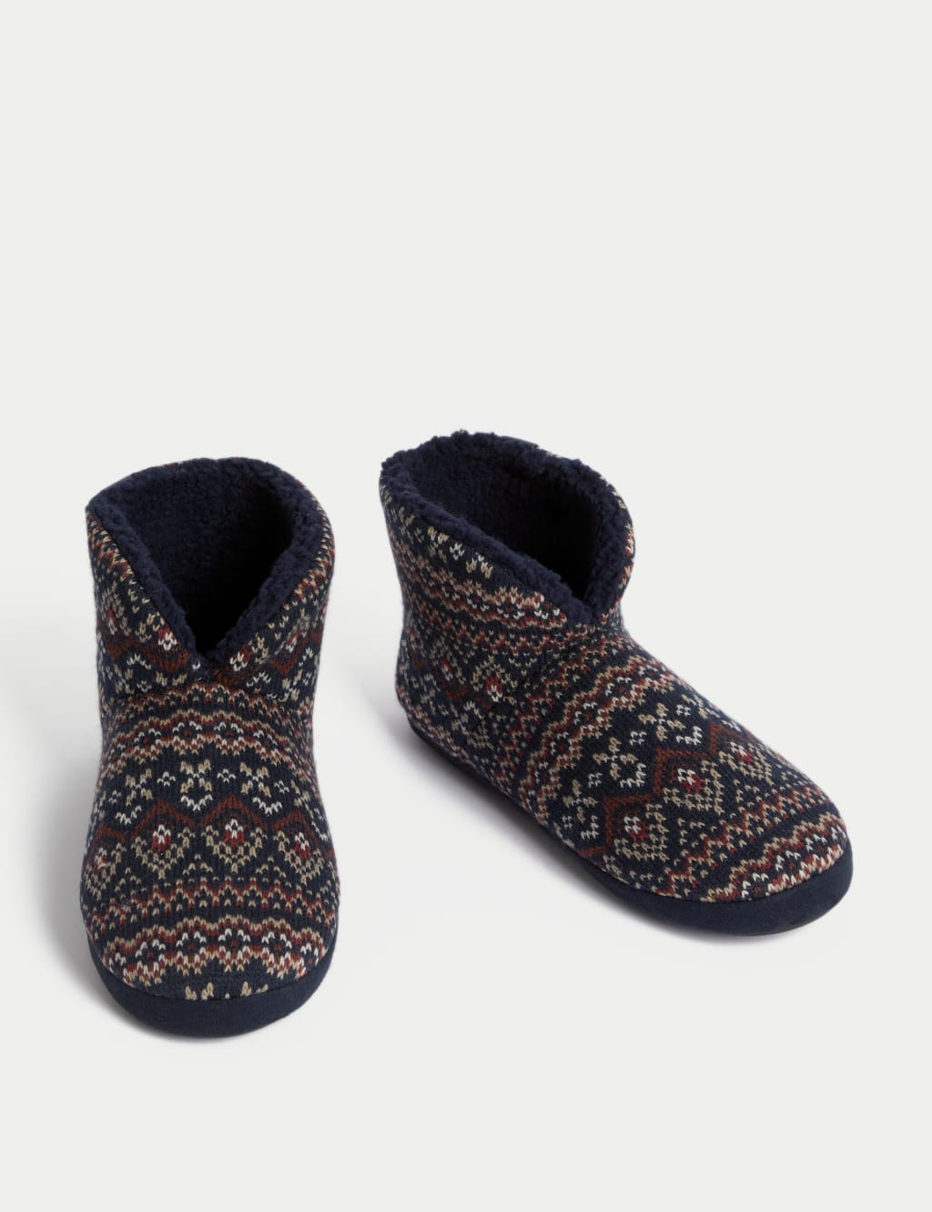 Fair Isle Slipper Boots with Freshfeet M S Collection M S