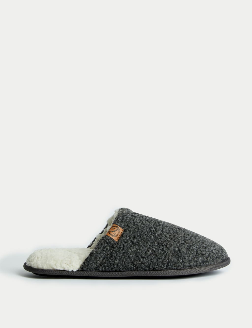 Mens fleece lined slippers on sale
