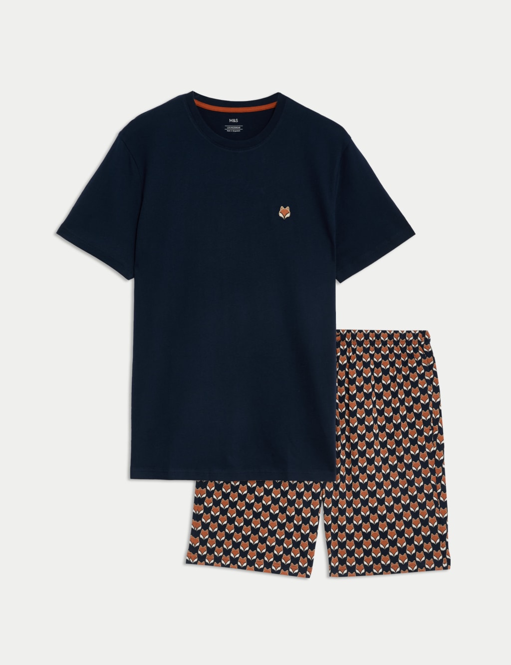 Pure Cotton Fox Print Pyjama Set M S Collection M S