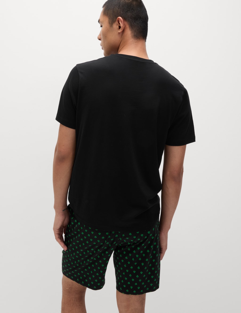 Pure Cotton Shamrock Print Pyjama Set 4 of 7