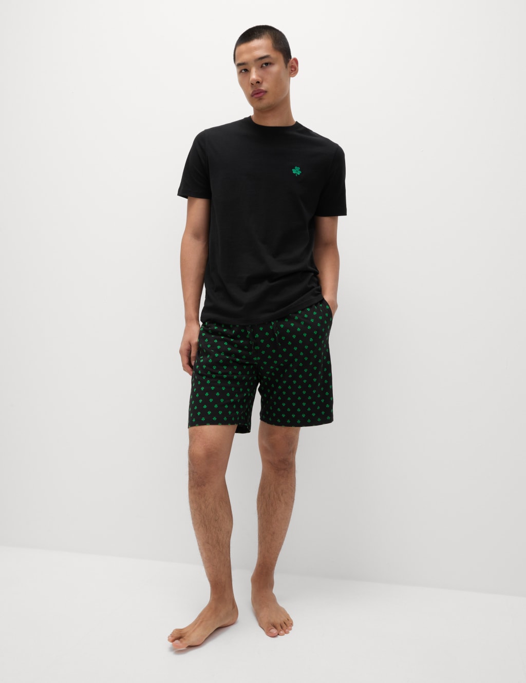 Pure Cotton Shamrock Print Pyjama Set 6 of 7