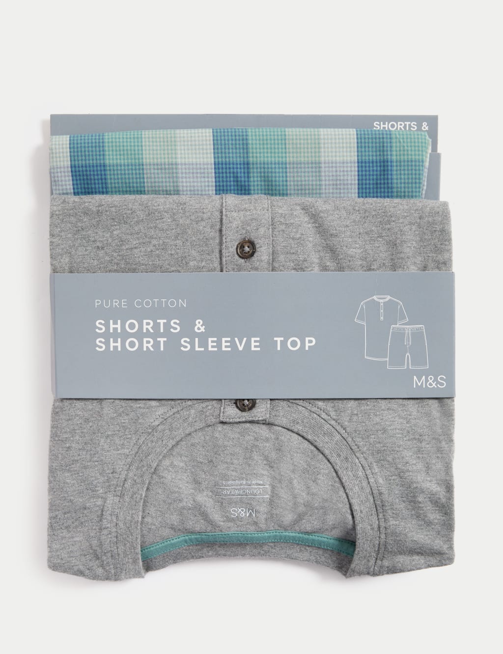 Pure Cotton Ombre Checked Pyjama Set 6 of 6