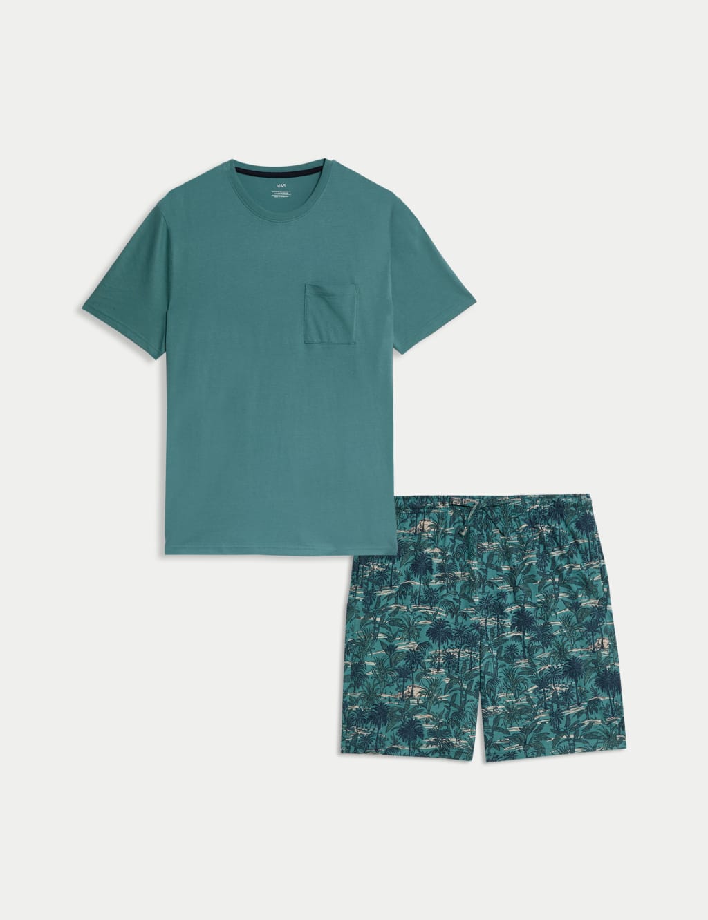 Pure Cotton Palm Print Pyjama Set 2 of 7
