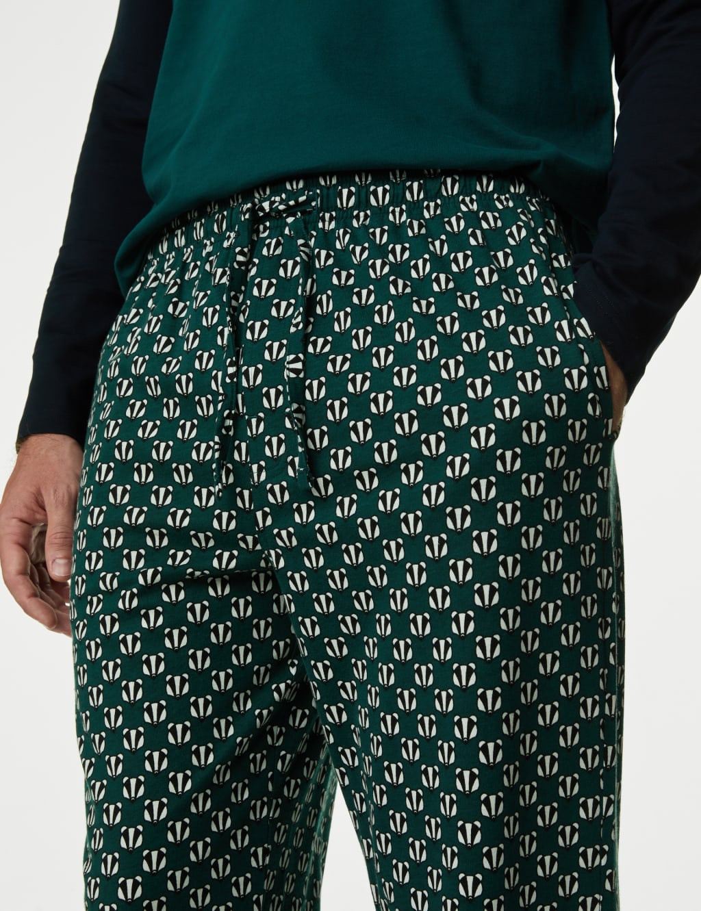 Pure Cotton Badger Print Pyjama Set M S Collection M S