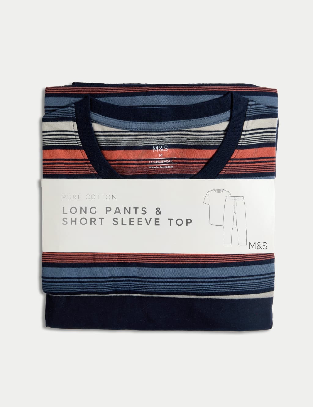 Pure Cotton Ombre Stripe Pyjama Set 6 of 6