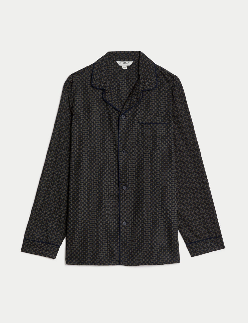 Cotton Rich Geometric Pyjama Top 1 of 1