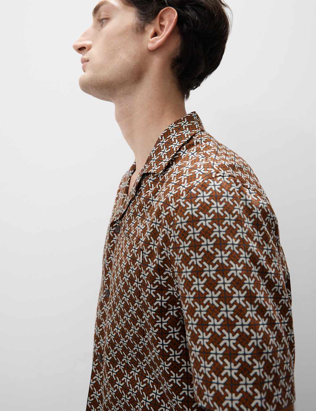 Cotton Rich Geometric Print Pyjama Top 3 of 7