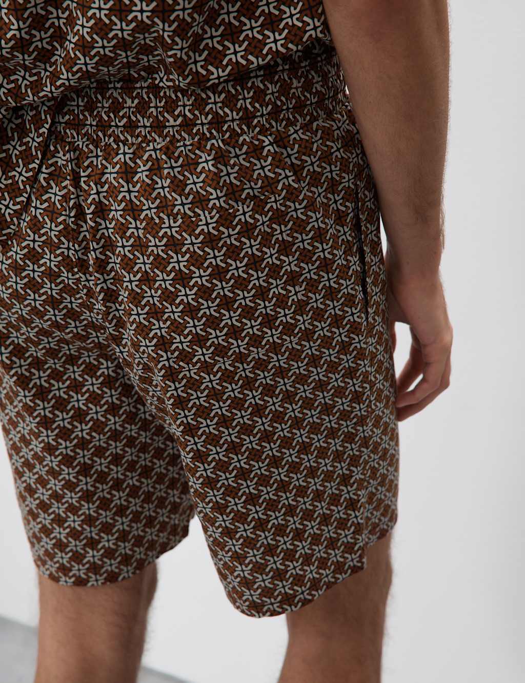 Cotton Rich Geometric Print Pyjama Shorts 6 of 6