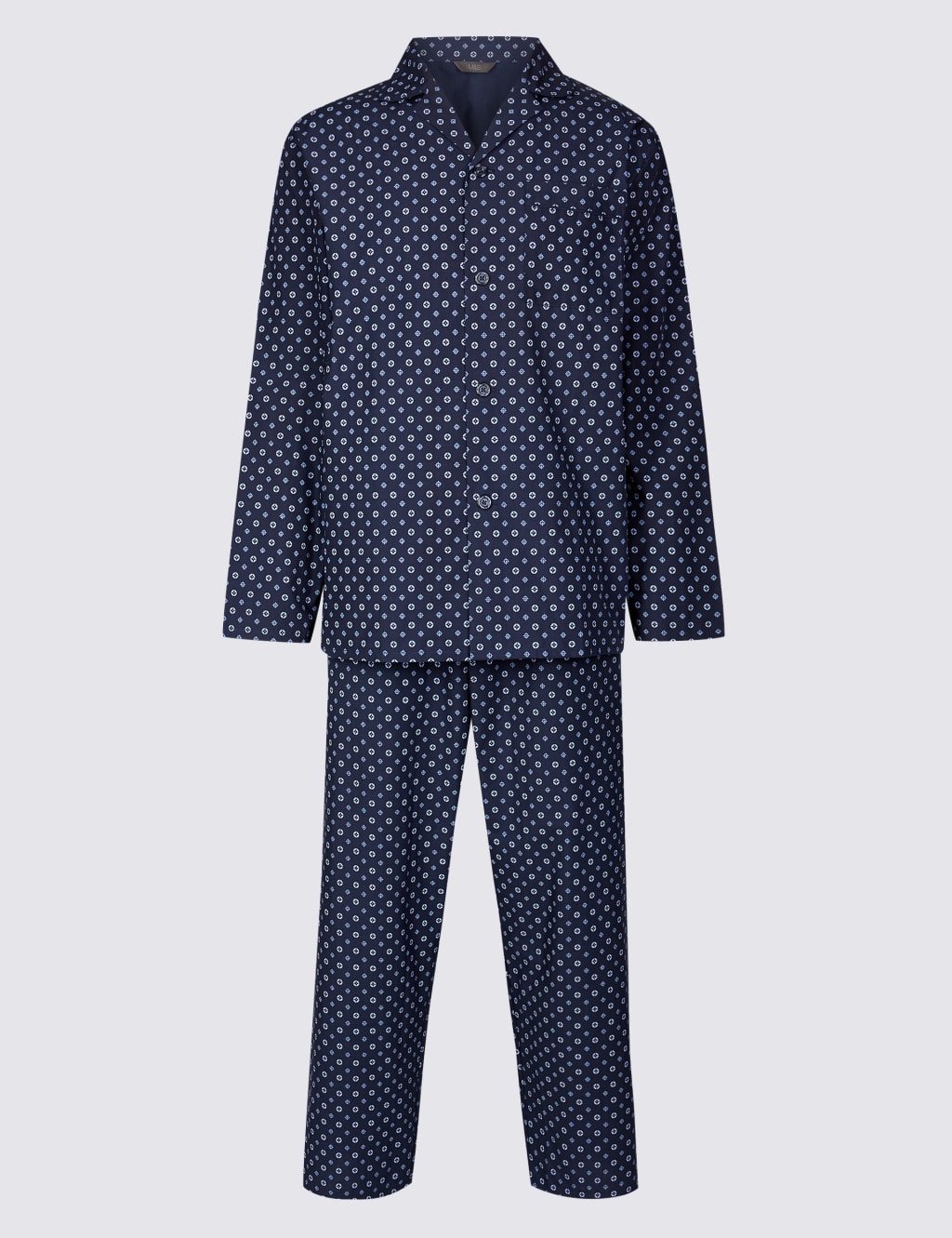 2in Longer Cotton Blend Printed Pyjama Set 2 of 5