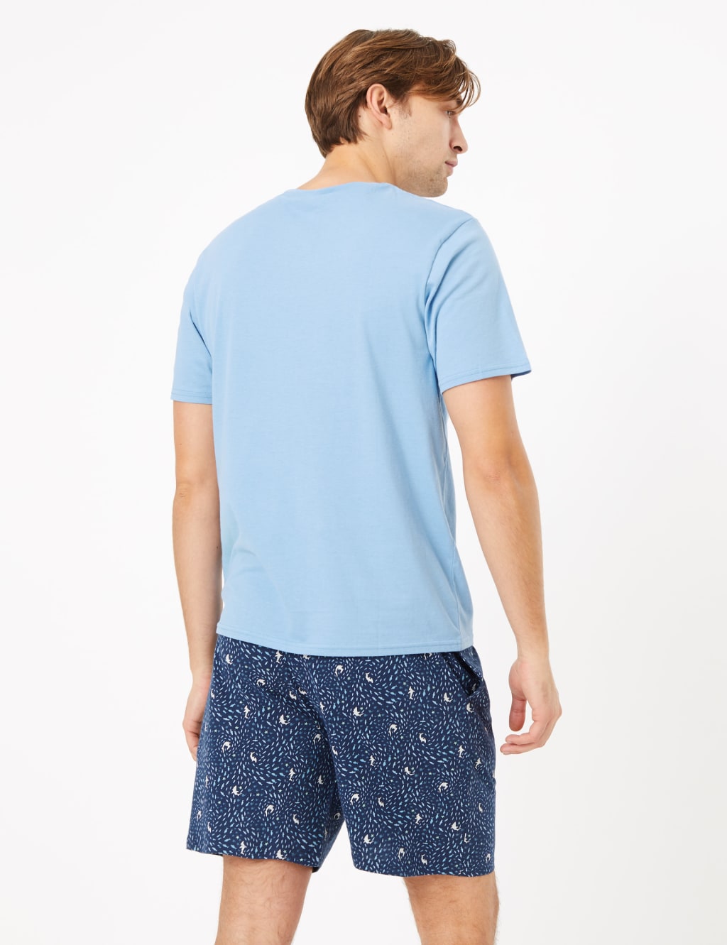 Pure Cotton Shark Print Pyjama Set 3 of 4