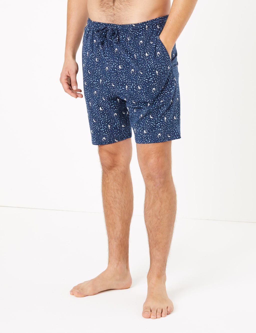 Pure Cotton Shark Print Pyjama Set 4 of 4