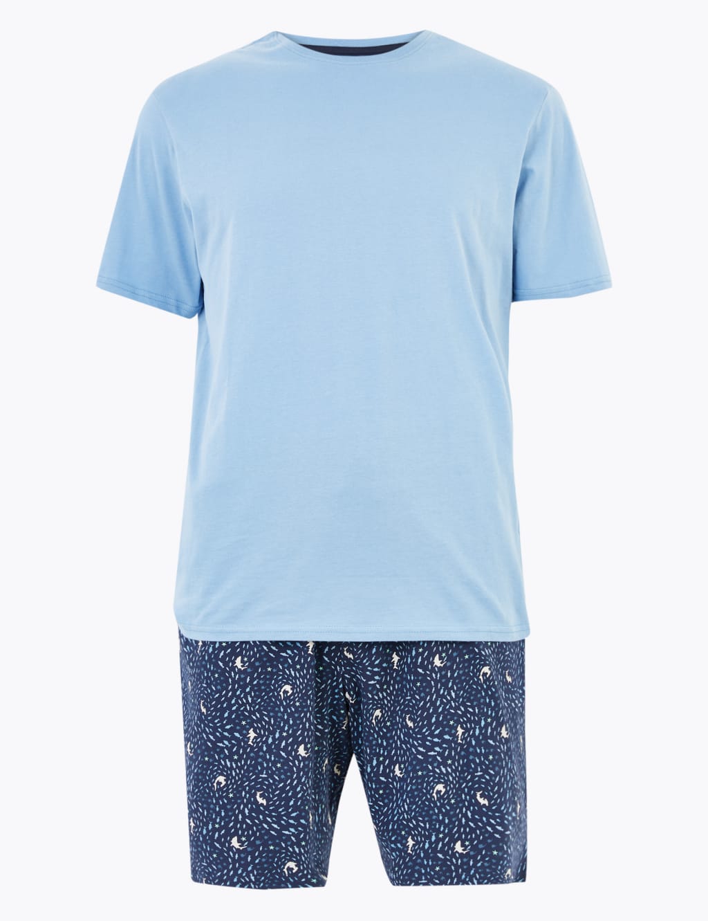Pure Cotton Shark Print Pyjama Set 2 of 4