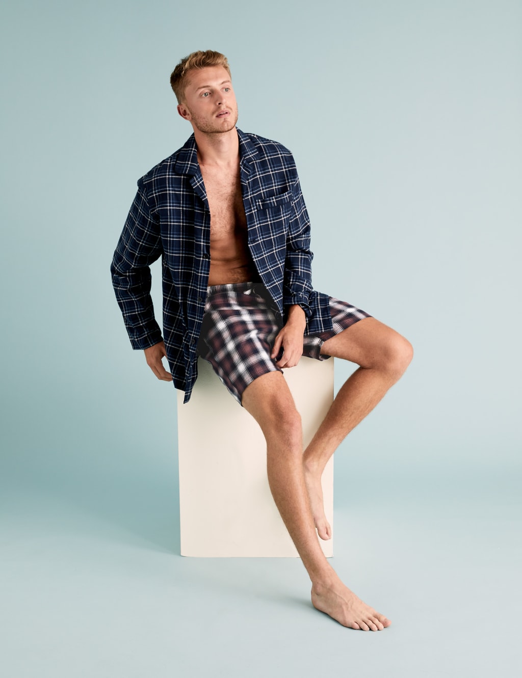 2 Pack Pure Cotton Checked Pyjama Shorts 3 of 5