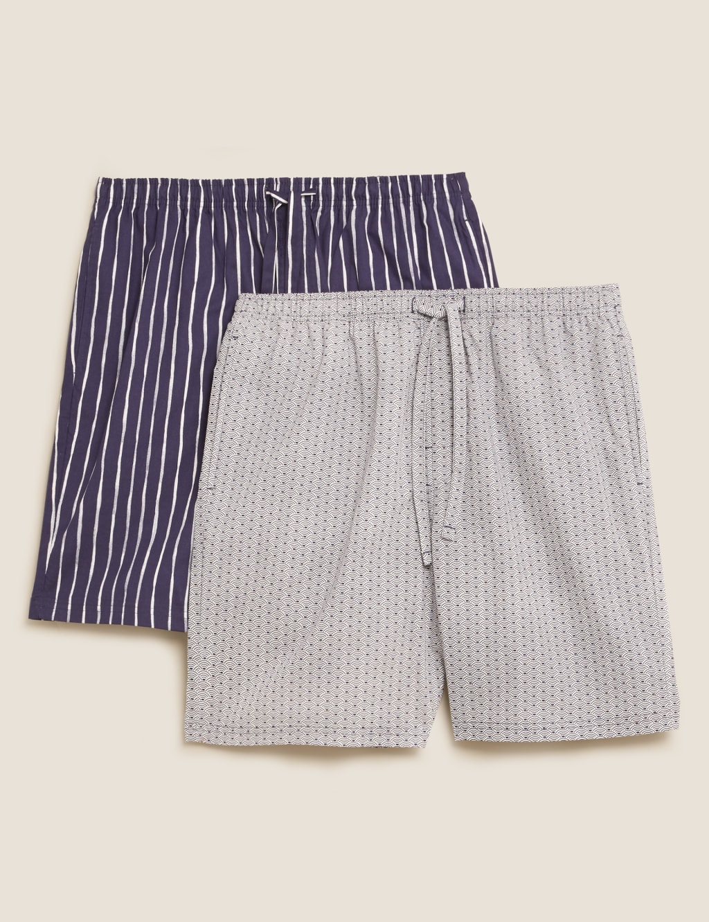 2 Pack Pure Cotton Printed Pyjama Shorts M S Collection M S