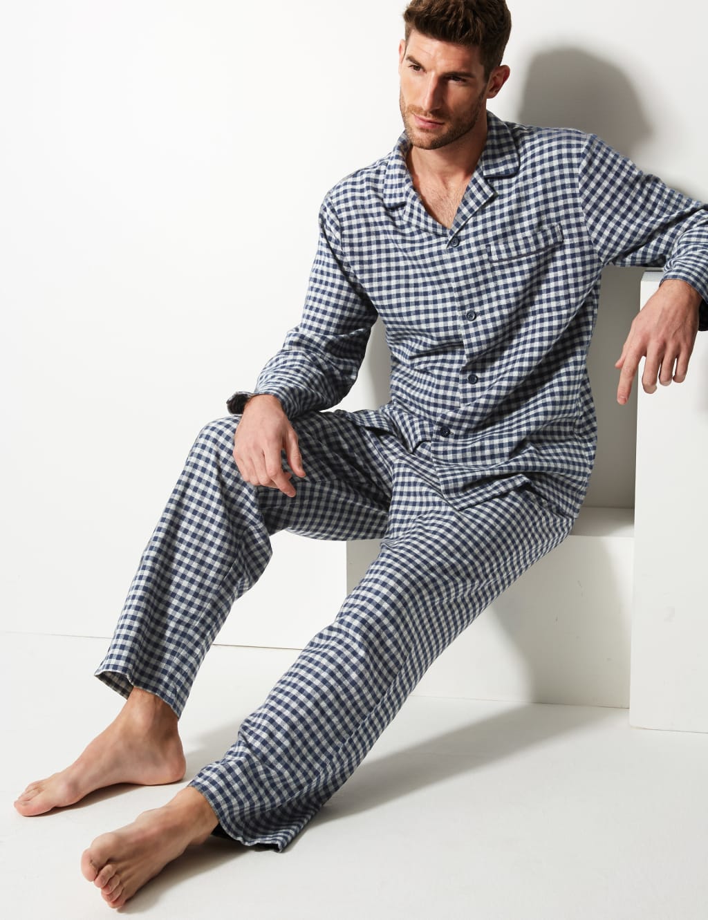 Brushed Cotton Checked Pyjama Set M S Collection M S