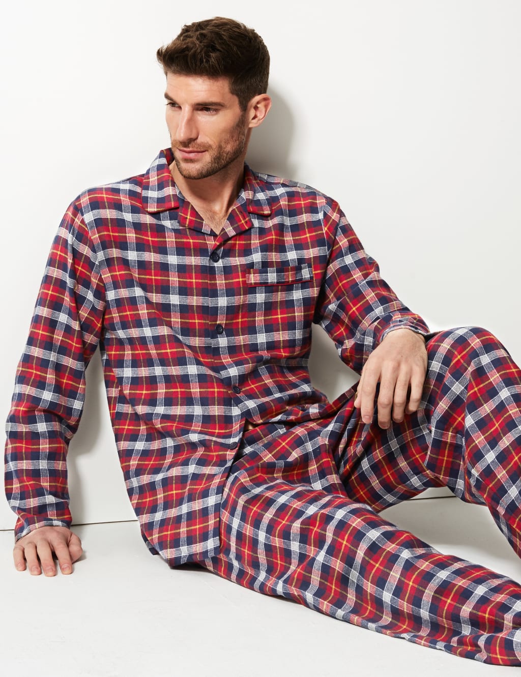 Brushed Cotton Checked Pyjama Set M S Collection M S