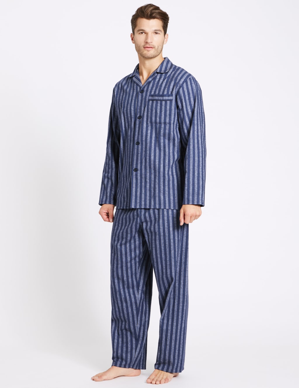 Big Tall Pure Brushed Cotton Pyjama Set M S Collection M S
