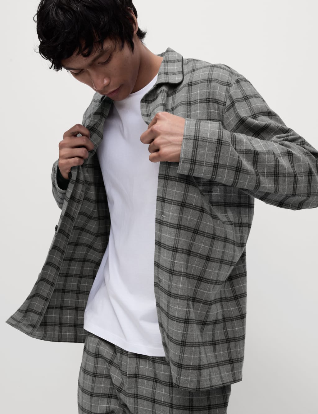 Brushed Cotton Checked Pyjama Set 4 of 7