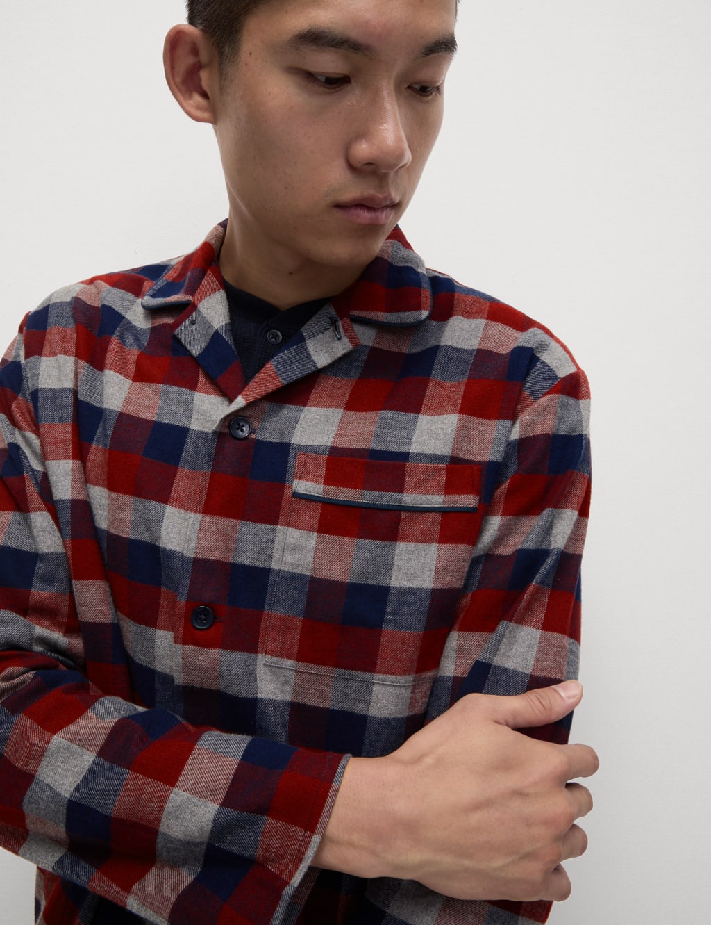 Brushed Cotton Checked Pyjama Set 3 of 8