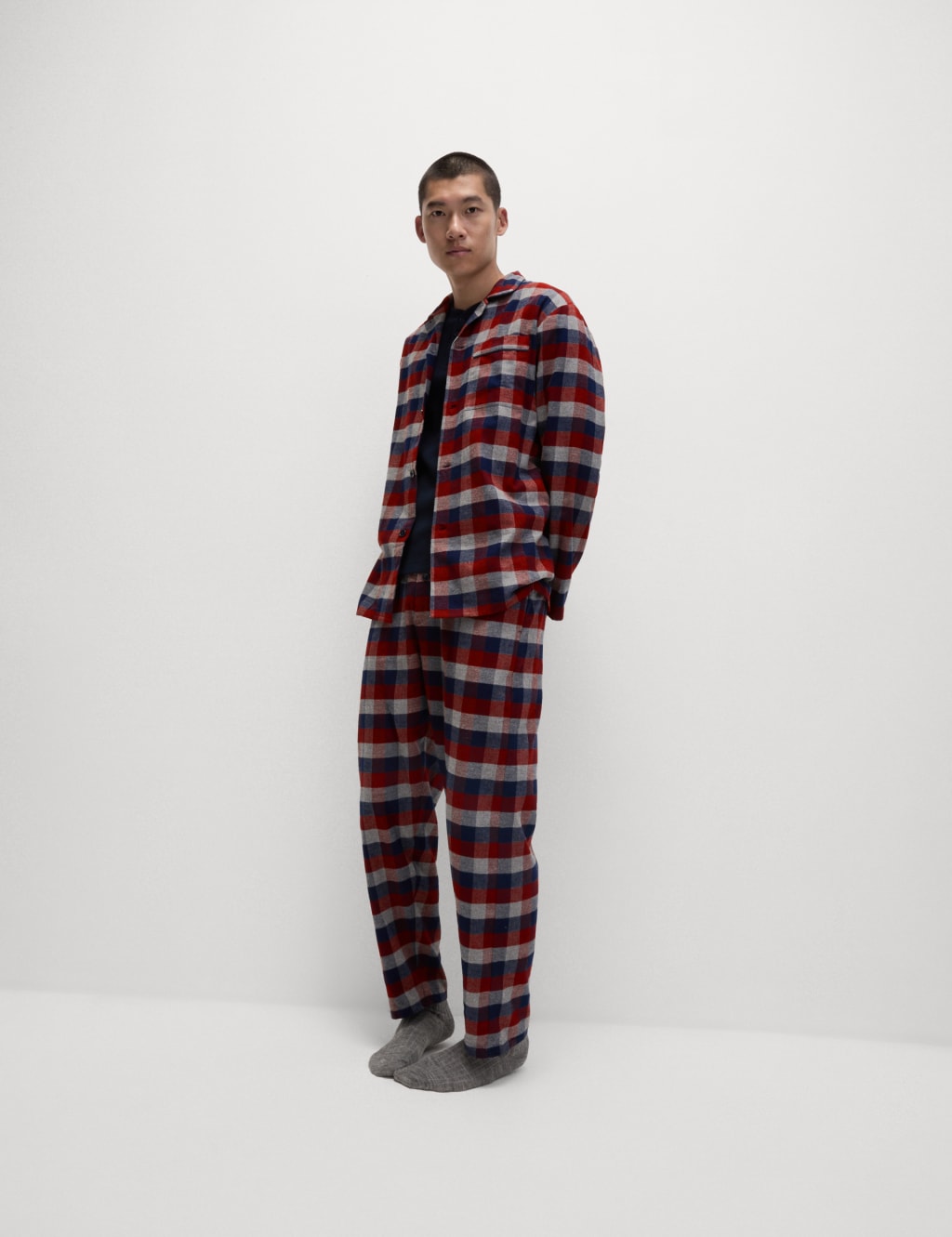 Brushed Cotton Checked Pyjama Set M S Collection M S