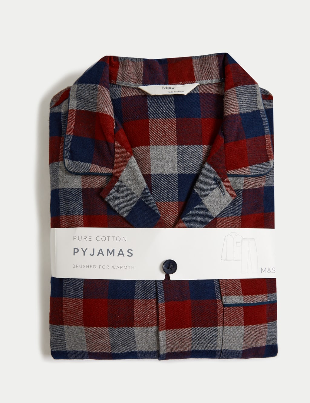 Brushed Cotton Checked Pyjama Set 8 of 8