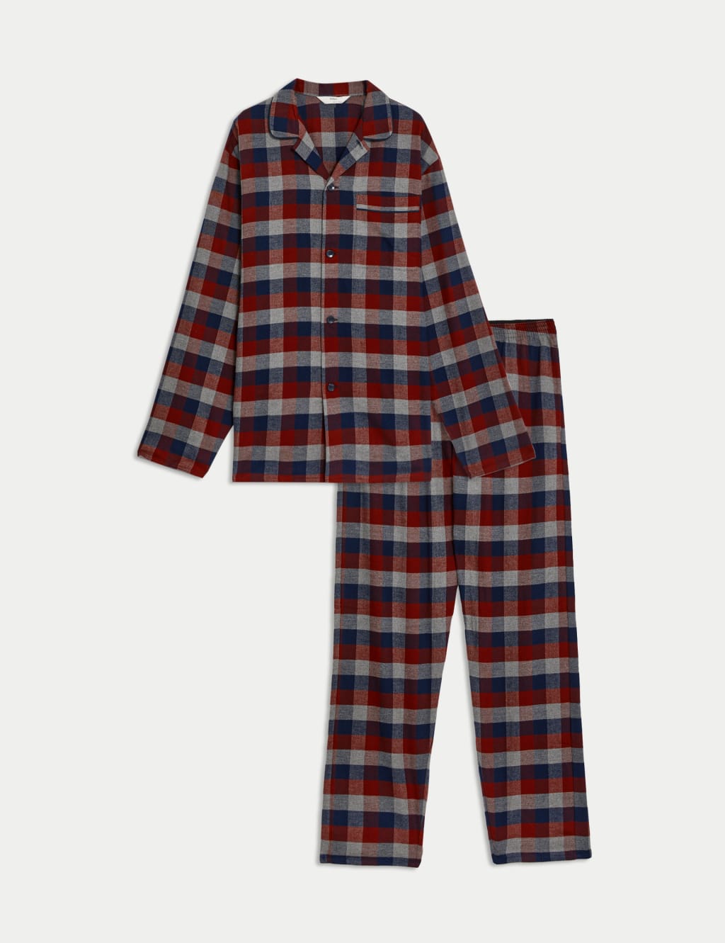 Brushed Cotton Checked Pyjama Set 2 of 8