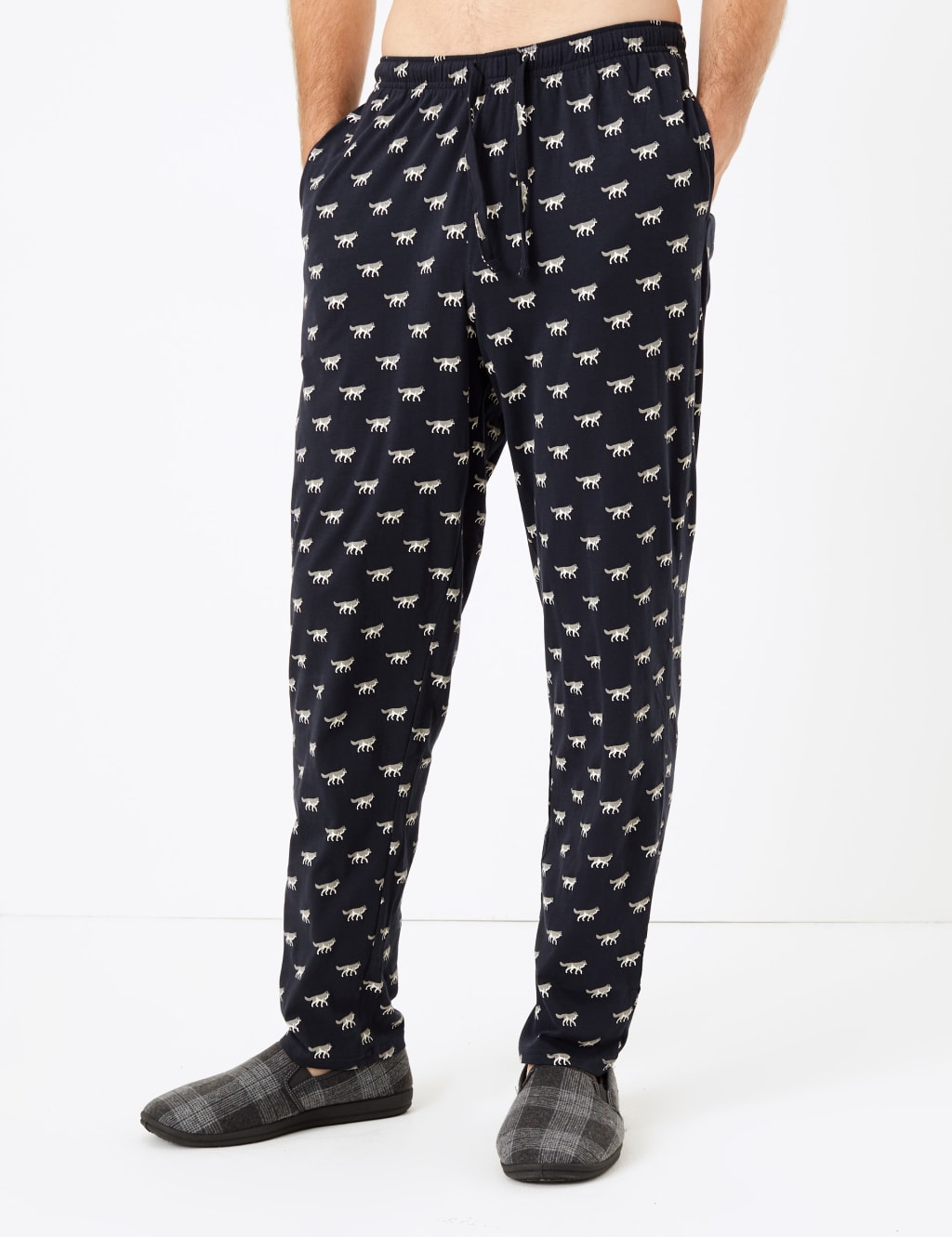 Pure Cotton Wolf Print Pyjama Set M S Collection M S