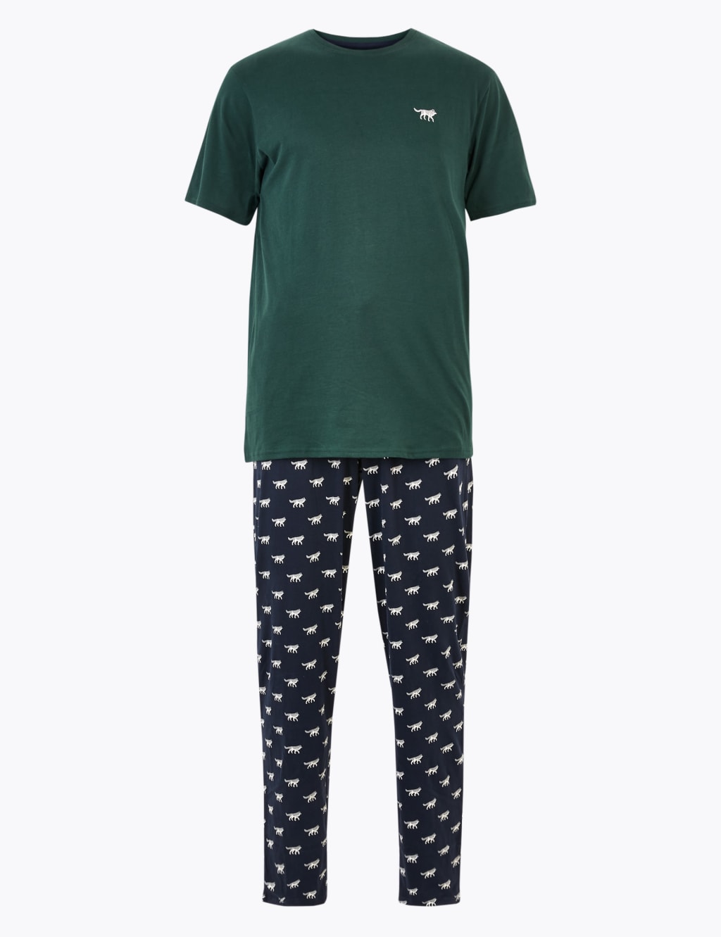 Pure Cotton Wolf Print Pyjama Set M S Collection M S