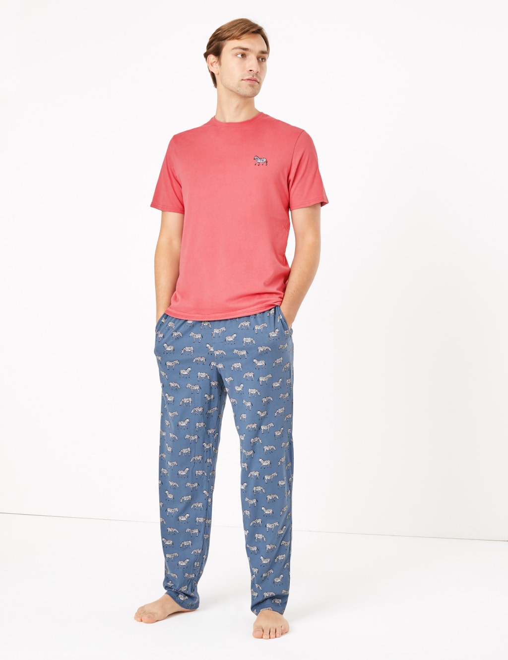 Pure Cotton Zebra Print Pyjama Set M S Collection M S
