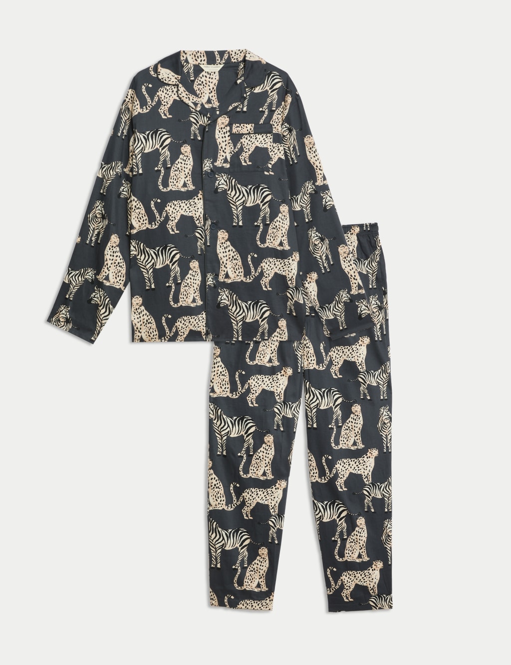Men s Zebra Cheetah Family Christmas Pyjama Set M S Collection M S