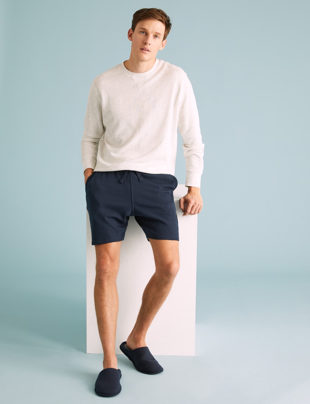 Cotton Supersoft Waffle Loungewear Shorts M S Collection M S